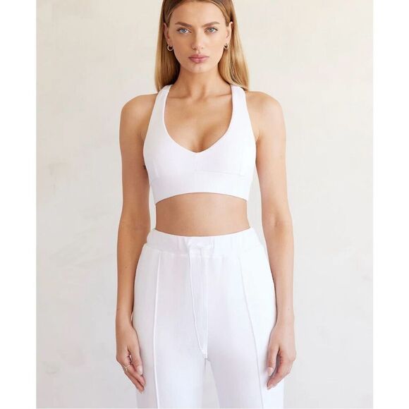 Carbon38 V-Neck Cross Back Bra in French Terry Sz Large NWT - Picture 1 of 7
